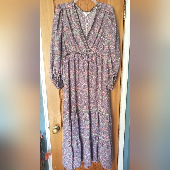 MAX STUDIO LONDON Paisley Print Long Sleeve Maxi Dress Size XL NWT - Picture 3 of 6